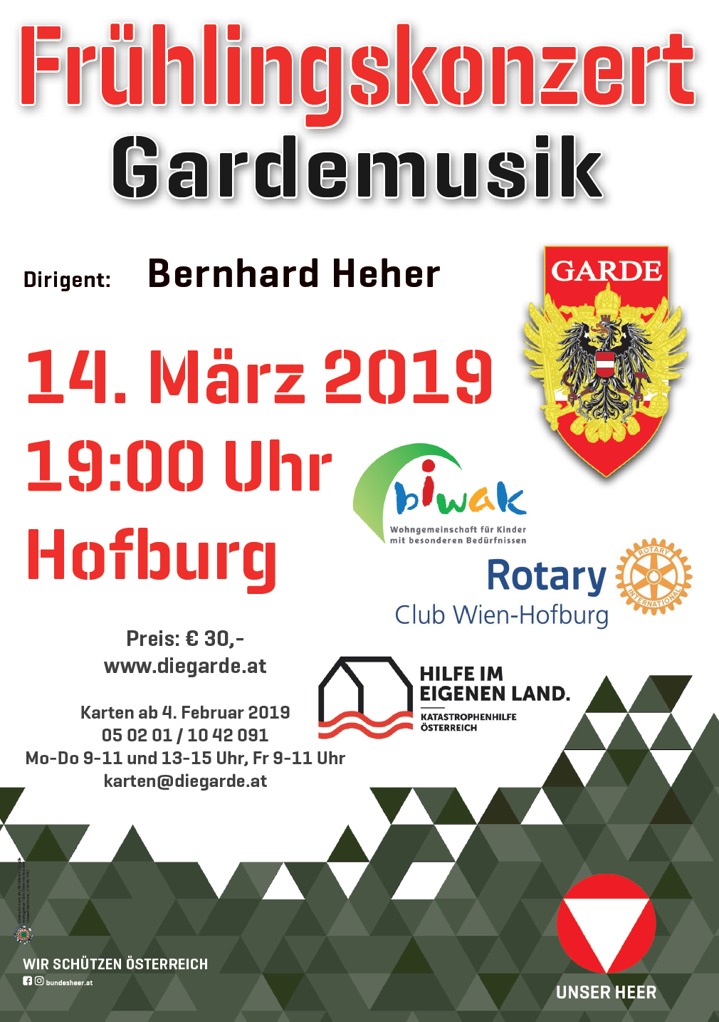 Frühlingskonzert der Gardemusik - Plakat